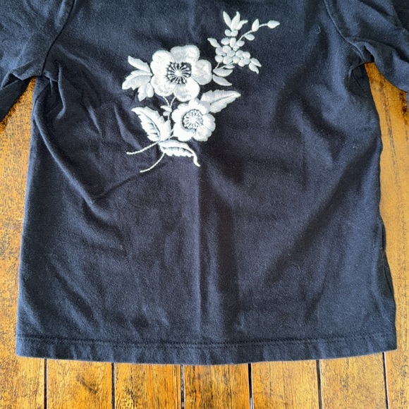 Janie and Jack Girls 5T Long Sleeve Black Tee - Picture 4 of 6